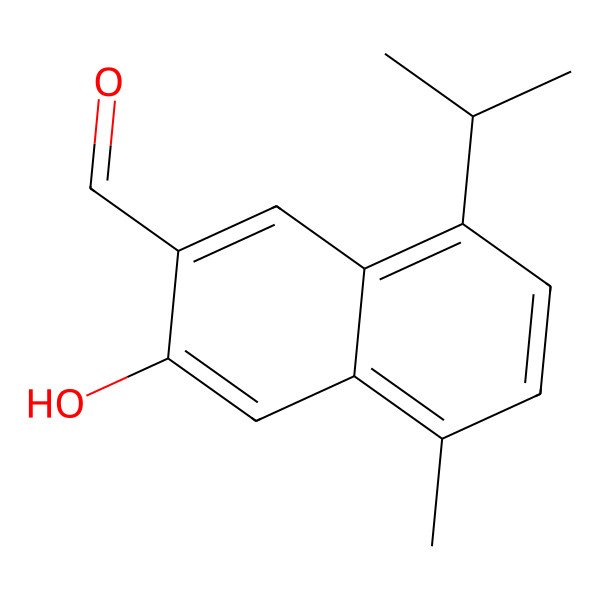 2D Structure of 2-Naphthaldehyde, 3-hydroxy-8-isopropyl-5-methyl-
