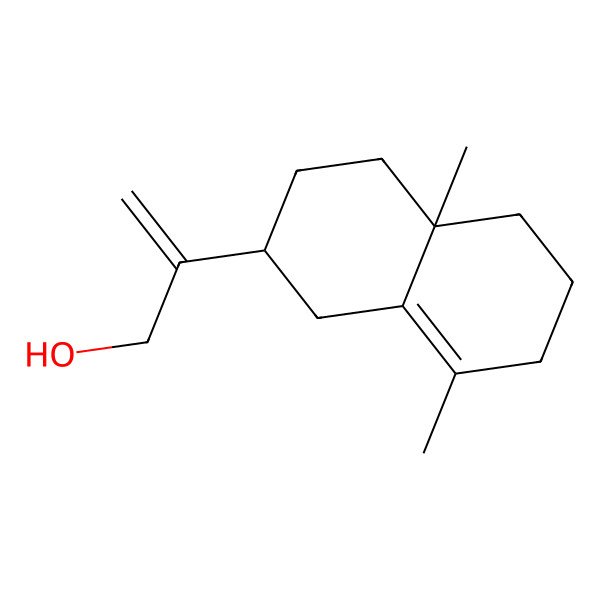 2D Structure of 2-Naphthaleneethanol, 1,2,3,4,4a,5,6,7-octahydro-4a,8-dimethyl-beta-methylene-, (2R,4aR)-