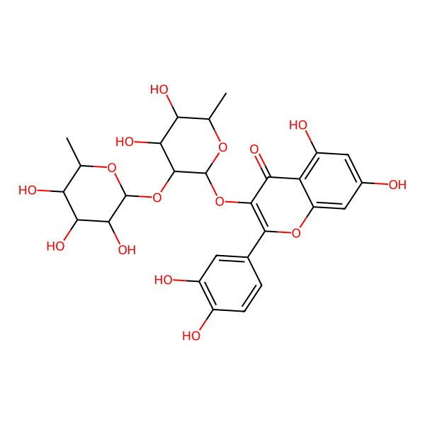 2D Structure of 2''-O-alpha-L-Rhamnopyranostylquercitrin