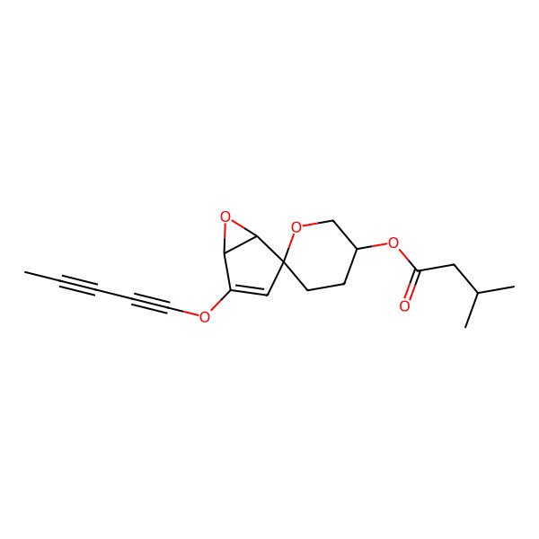 2D Structure of (2-Penta-1,3-diynoxyspiro[6-oxabicyclo[3.1.0]hex-2-ene-4,6'-oxane]-3'-yl) 3-methylbutanoate