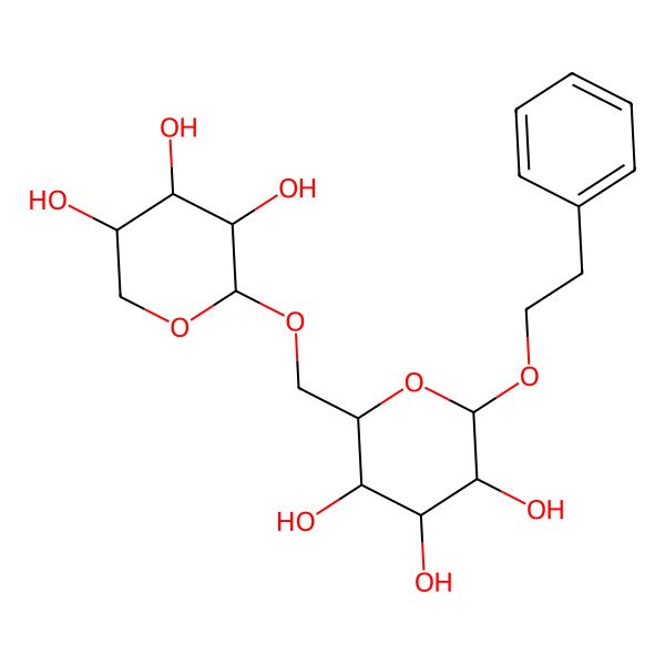 2D Structure of 2-Phenylethyl beta-primeveroside
