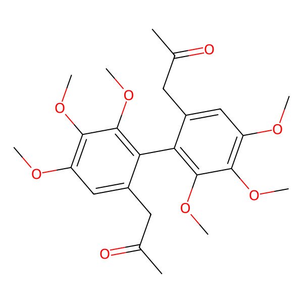2D Structure of 2-Propanone, 1,1'-(4,4',5,5',6,6'-hexamethoxy[1,1'-biphenyl]-2,2'-diyl)bis-