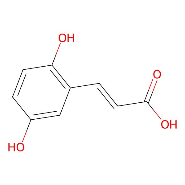 2D Structure of 2-Propenoic acid, 3-(2,5-dihydroxyphenyl)-