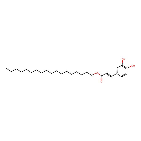 2D Structure of 2-Propenoic acid, 3-(3,4-dihydroxyphenyl)-, octadecyl ester, (E)-; trans-Caffeic acid stearyl ester