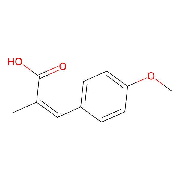 2D Structure of 2-Propenoic acid, 3-(4-methoxyphenyl)-2-methyl-, (2E)-