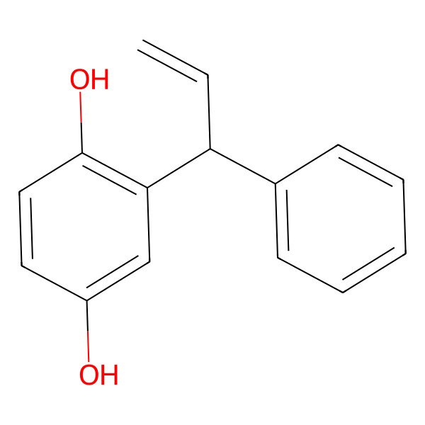 2D Structure of 2-[(1S)-1-phenylprop-2-enyl]benzene-1,4-diol