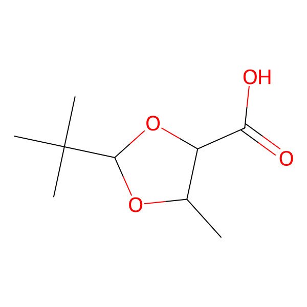 2D Structure of 2-t-Butyl-5-methyl-[1,3]dioxolane-4-carboxylic acid