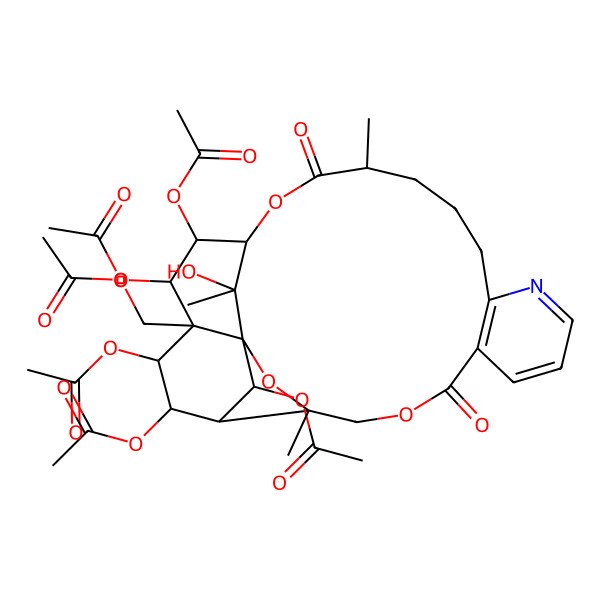 2D Structure of (20,21,23,24,26-Pentaacetyloxy-27-hydroxy-3,16,27-trimethyl-6,17-dioxo-2,5,18-trioxa-11-azapentacyclo[17.7.1.01,22.03,25.07,12]heptacosa-7(12),8,10-trien-22-yl)methyl acetate