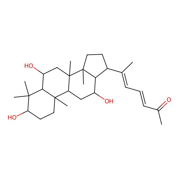 2D Structure of (20E,23E)-3beta,6alpha,12beta-Trihydroxy-27-nor-5alpha-dammara-20(22),23-diene-25-one 2D Structure of (20E,23E)-3beta,6alpha,12beta-Trihydroxy-27-nor-5alpha-dammara-20(22),23-diene-25-one