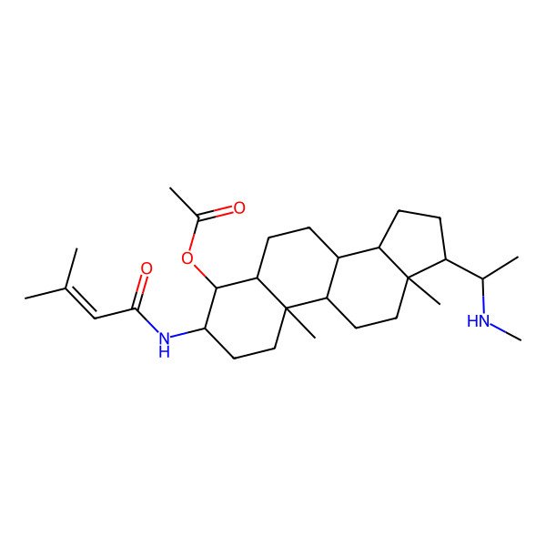 2D Structure of (20S)-3beta-(3-Methyl-2-butenoylamino)-4beta-acetoxy-20-(methylamino)-5alpha-pregnane
