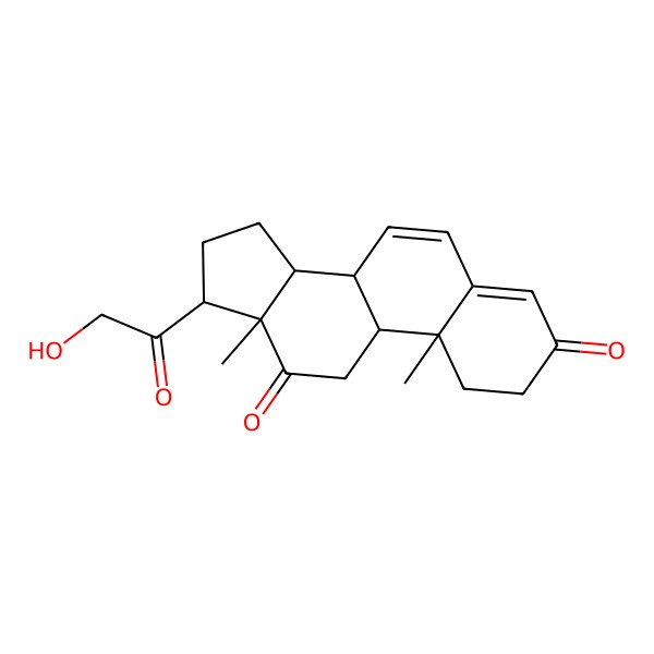 2D Structure of 21-Hydroxypregna-4,6-diene-3,12,20-trione