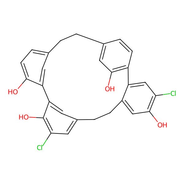 2D Structure of 4,12-Dichloropentacyclo[20.2.2.110,14.115,19.02,7]octacosa-1(24),2,4,6,10(28),11,13,15,17,19(27),22,25-dodecaene-5,13,16,24-tetrol