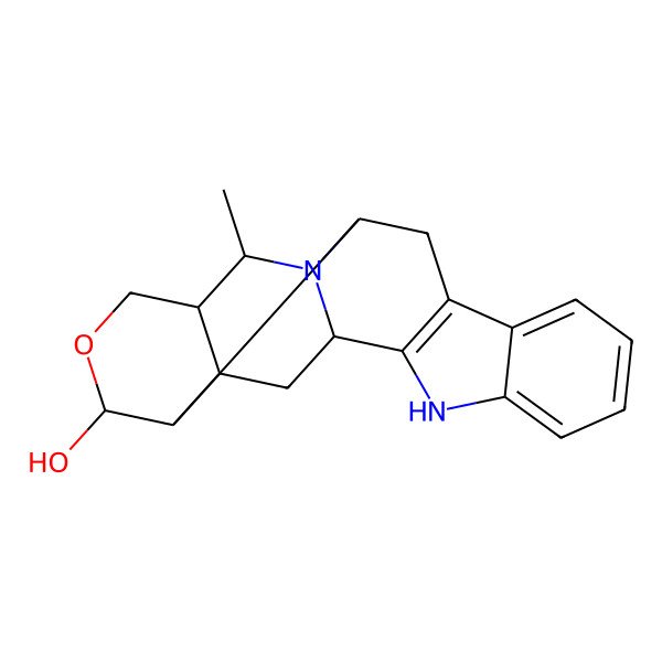 2D Structure of (16S)-21-methyl-18-oxa-1,11-diazahexacyclo[11.8.0.02,16.04,12.05,10.015,20]henicosa-4(12),5,7,9-tetraen-17-ol
