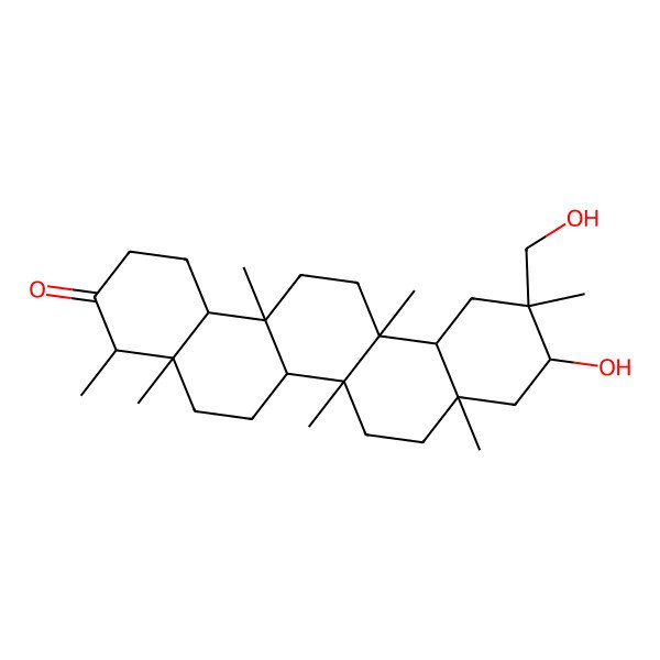 2D Structure of 21alpha,30-Dihydroxyfriedelane-3-one