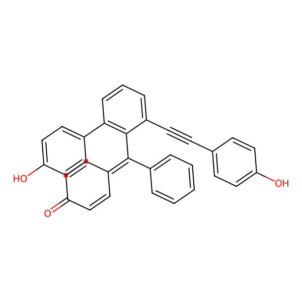 2D Structure of 4-[[2-(4-Hydroxyphenyl)-6-[2-(4-hydroxyphenyl)ethynyl]phenyl]-phenylmethylidene]cyclohexa-2,5-dien-1-one