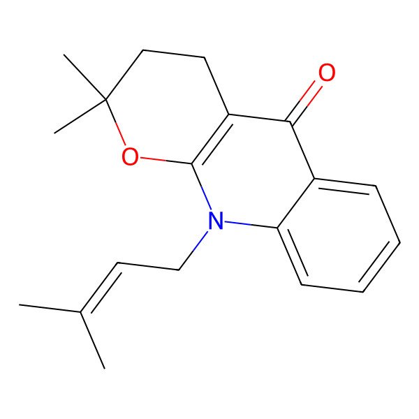 2D Structure of 2,2-Dimethyl-10-(3-methylbut-2-enyl)-3,4-dihydropyrano[2,3-b]quinolin-5-one