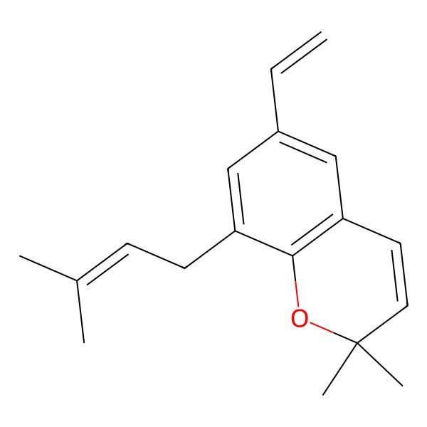 2D Structure of 2,2-Dimethyl-6-vinyl-8-prenyl-2H-1-benzopyran