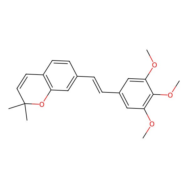 2D Structure of 2,2-Dimethyl-7-[2-(3,4,5-trimethoxyphenyl)ethenyl]-2H-1-benzopyran