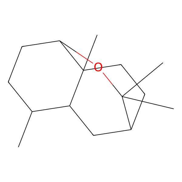 2D Structure of 2,2,7,9-Tetramethyl-3-oxatricyclo[6.3.1.0(4,9)]dodecane
