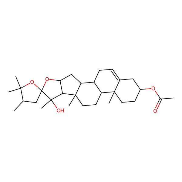 2D Structure of (22R,24S)-24-Methyl-22,25-epoxyfurosta-5-ene-3beta,20-diol 3-acetate