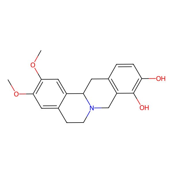 2D Structure of (13aS)-2,3-dimethoxy-6,8,13,13a-tetrahydro-5H-isoquinolino[2,1-b]isoquinoline-9,10-diol