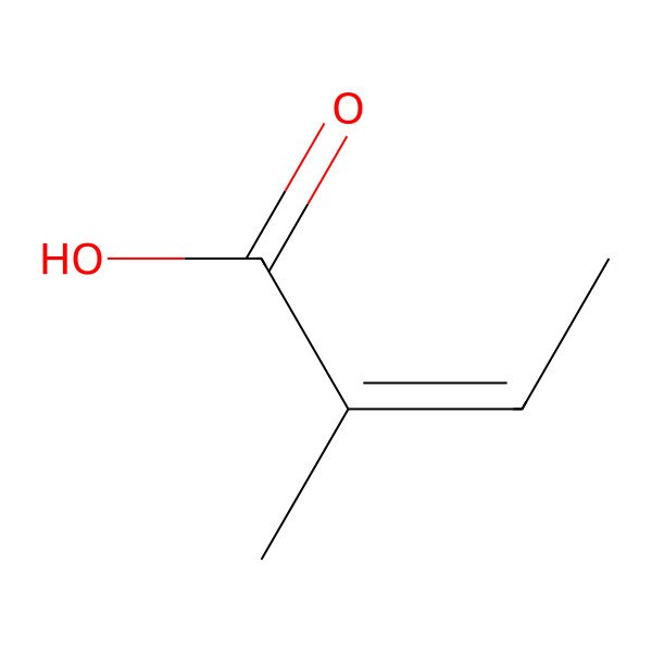 2D Structure of 2,3-Dimethylacrylic acid, (E)-