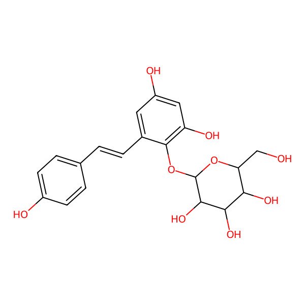2D Structure of 2,3,5,4'-tetrahydroxystilbene-2-O-beta-D-glucoside