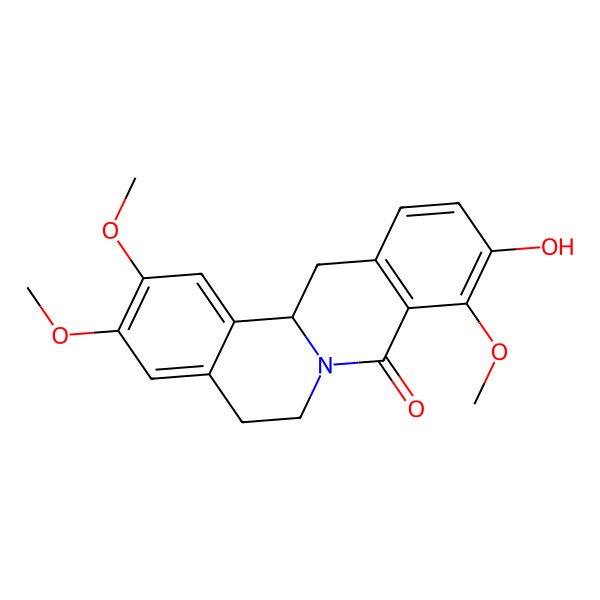 2D Structure of (13aS)-10-hydroxy-2,3,9-trimethoxy-5,6,13,13a-tetrahydroisoquinolino[2,1-b]isoquinolin-8-one