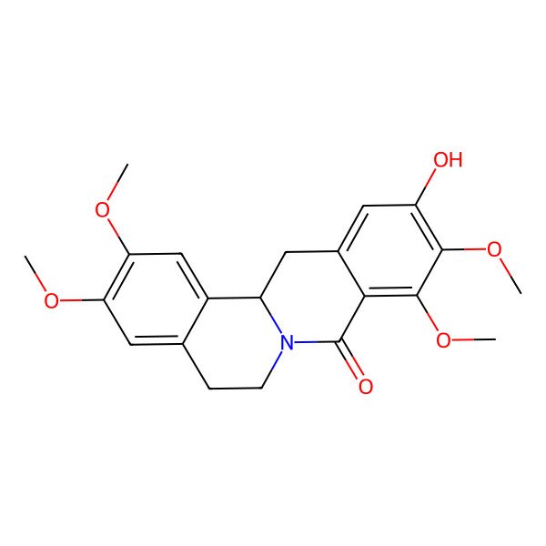 2D Structure of (13aS)-11-hydroxy-2,3,9,10-tetramethoxy-5,6,13,13a-tetrahydroisoquinolino[2,1-b]isoquinolin-8-one