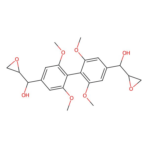 2D Structure of (S)-[4-[4-[(R)-hydroxy-[(2R)-oxiran-2-yl]methyl]-2,6-dimethoxyphenyl]-3,5-dimethoxyphenyl]-[(2S)-oxiran-2-yl]methanol
