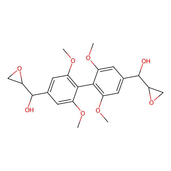 2D Structure of (S)-[4-[4-[(R)-hydroxy-[(2R)-oxiran-2-yl]methyl]-2,6-dimethoxyphenyl]-3,5-dimethoxyphenyl]-[(2S)-oxiran-2-yl]methanol