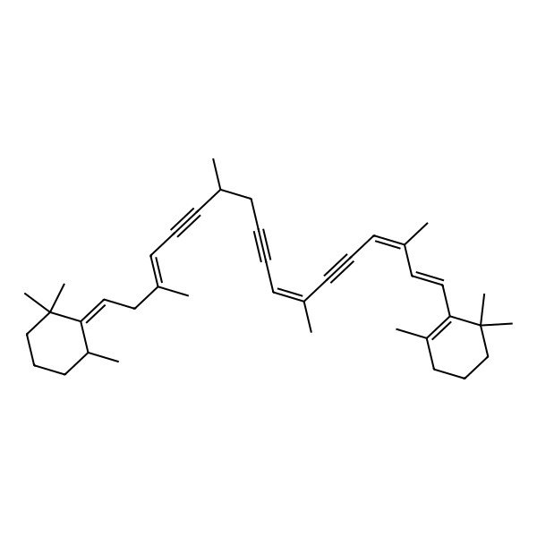 2D Structure of 1,3,3-trimethyl-2-[(1E,3E,7E,15E,18E)-3,7,12,16-tetramethyl-18-(2,2,6-trimethylcyclohexylidene)octadeca-1,3,7,15-tetraen-5,9,13-triynyl]cyclohexene