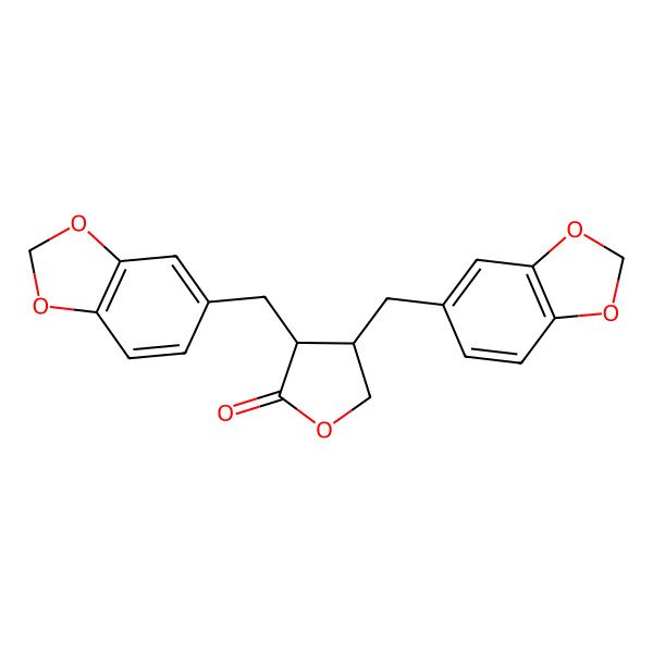 2D Structure of 2(3H)-Furanone, dihydro-3,4-dipiperonyl-, trans-(-)-