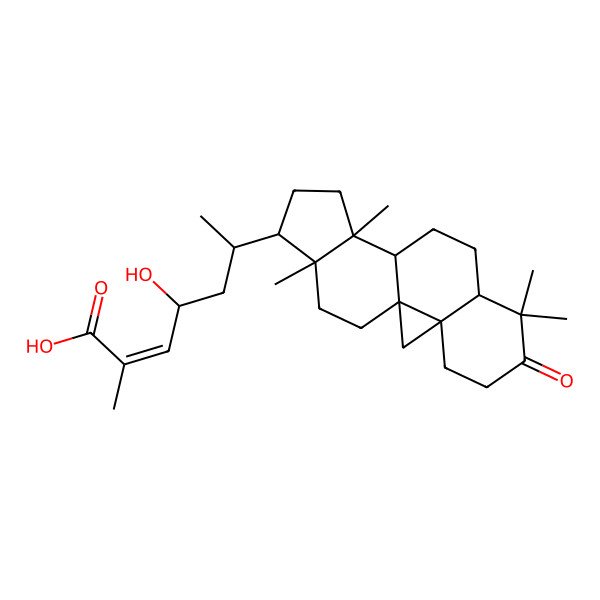 2D Structure of (23R)-3-Oxo-23-hydroxycycloarta-24-ene-26-oic acid
