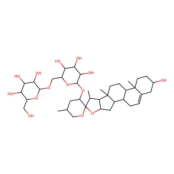 2D Structure of (23S,25R)-23-[6-O-(beta-D-Glucopyranosyl)-beta-D-glucopyranosyloxy]spirosta-5-ene-3beta-ol