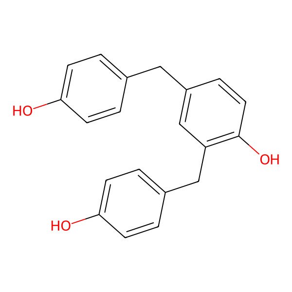 2D Structure of 2,4-Bis(4-hydroxybenzyl)phenol