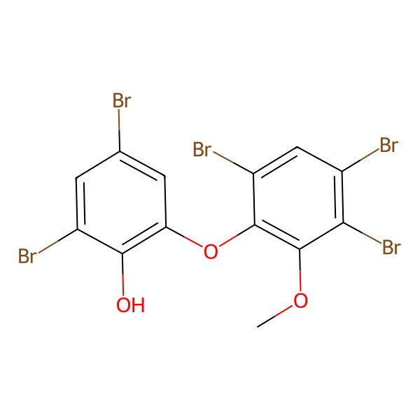 2D Structure of 2,4-Dibromo-6-(3,4,6-Tribromo-2-Methoxyphenoxy)Phenol 2D Structure of 2,4-Dibromo-6-(3,4,6-Tribromo-2-Methoxyphenoxy)Phenol
