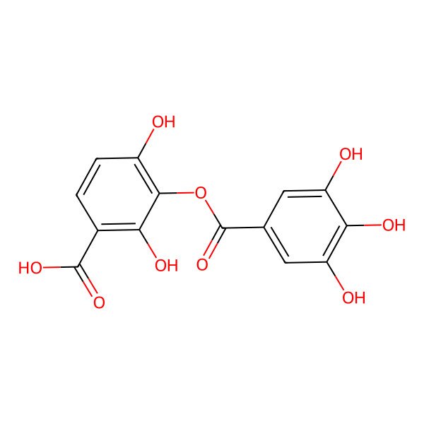 2D Structure of 2,4-Dihydroxy-3-(3,4,5-trihydroxybenzoyl)oxybenzoic acid