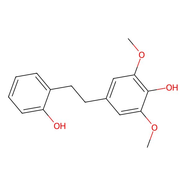 2D Structure of 2,4'-Dihydroxy-3',5'-dimethoxybibenzyl 2D Structure of 2,4'-Dihydroxy-3',5'-dimethoxybibenzyl