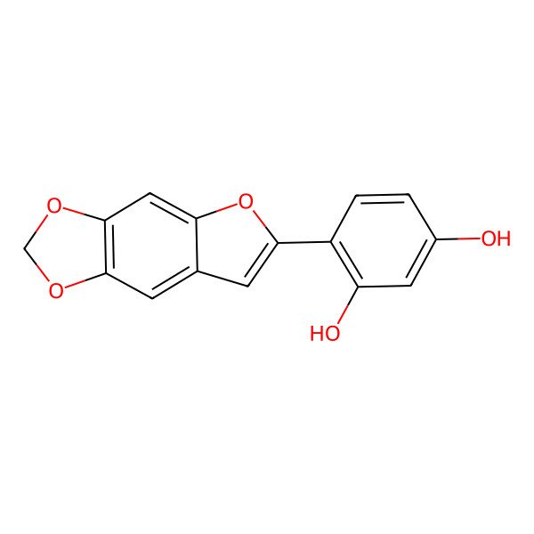 2D Structure of 2',4'-Dihydroxy-5,6-methylenedioxy-2-phenylbenzofuran