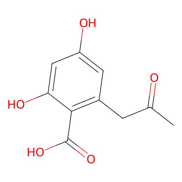 2D Structure of 2,4-Dihydroxy-6-(2-oxopropyl)benzoic acid