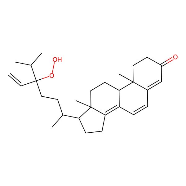 2D Structure of 24-Hydroperoxystigmasta-4,6,8(14),28-tetren-3-one