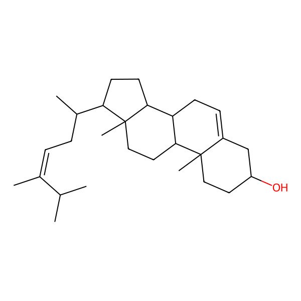 2D Structure of 24-methylcholesta-5,23E-dien-3beta-ol