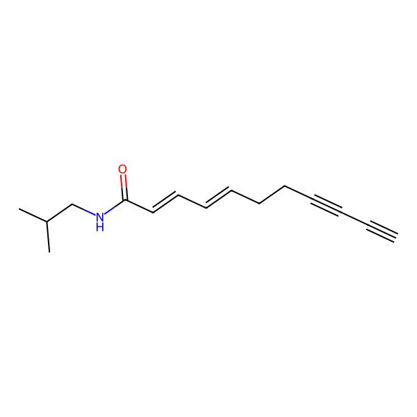 2D Structure of 2,4-Undecadiene-8,10-diynamide, N-(2-methylpropyl)-, (2Z,4E)-