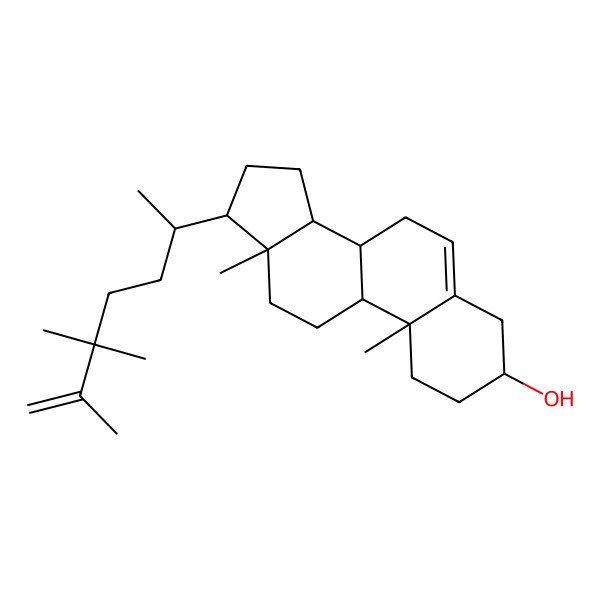 2D Structure of (3S,8S,9S,10R,13R,14S,17R)-10,13-dimethyl-17-[(2R)-5,5,6-trimethylhept-6-en-2-yl]-2,3,4,7,8,9,11,12,14,15,16,17-dodecahydro-1H-cyclopenta[a]phenanthren-3-ol