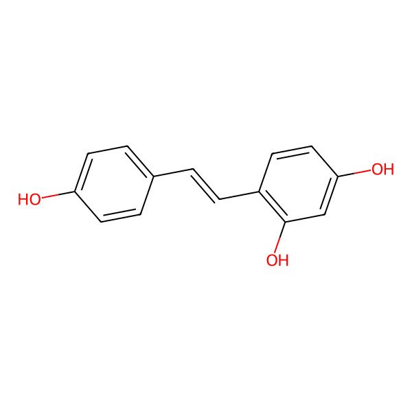 2D Structure of 2,4,4'-Trihydroxy-trans-stilbene