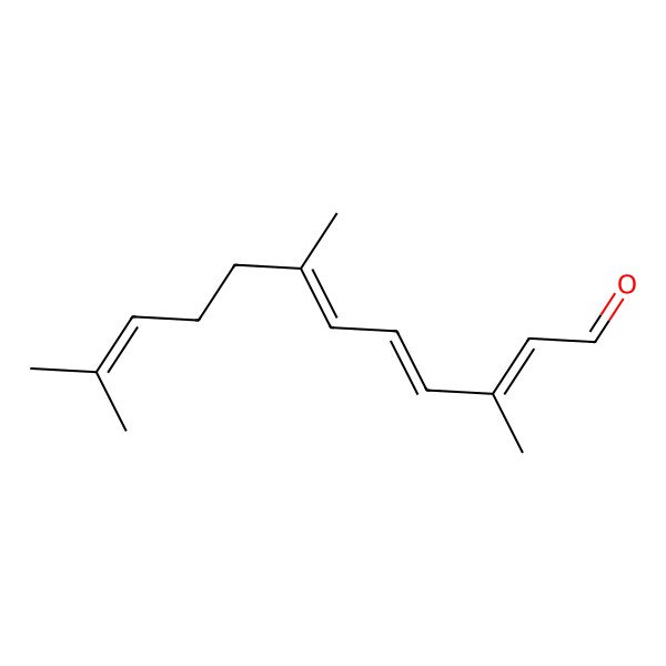 2D Structure of 2,4,6,10-Dodecatetraenal, 3,7,11-trimethyl-