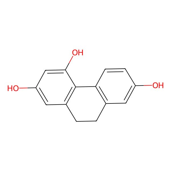 2D Structure of 2,4,7-Trihydroxy-9,10-dihydrophenanthrene