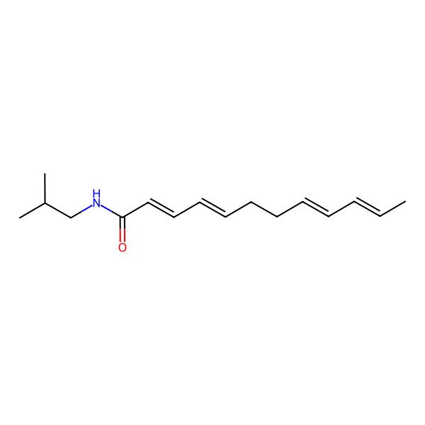 2D Structure of 2,4,8,10-Dodecatetraenamide, N-(2-methylpropyl)-, (2E,4E,8Z,10E)-