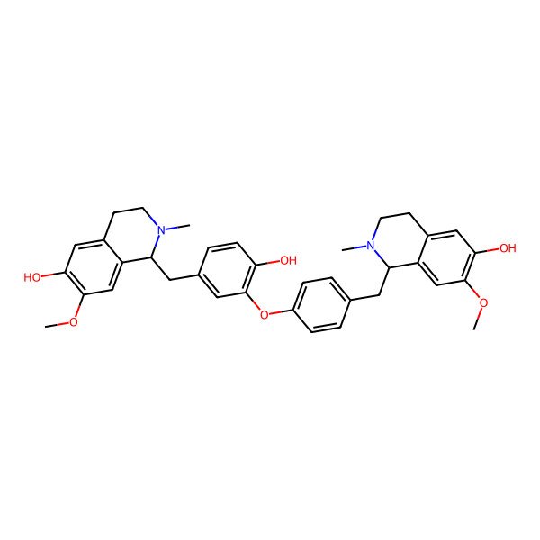 2D Structure of (1R)-1-[[4-[2-hydroxy-5-[(6-hydroxy-7-methoxy-2-methyl-3,4-dihydro-1H-isoquinolin-1-yl)methyl]phenoxy]phenyl]methyl]-7-methoxy-2-methyl-3,4-dihydro-1H-isoquinolin-6-ol